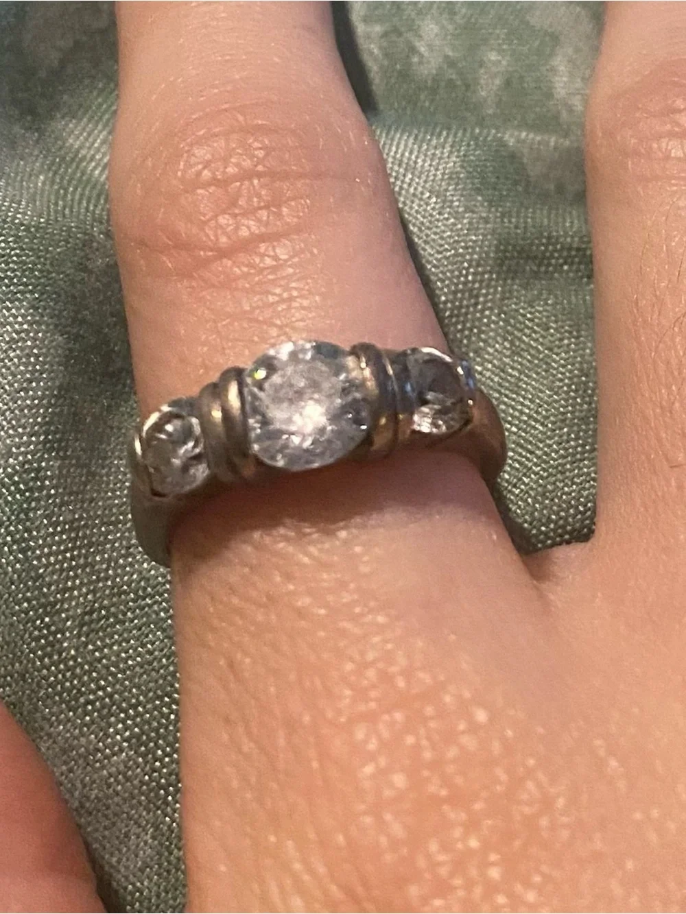 Sterling Silver Three-Stone Clear CZ Ring - Women's Jewelry